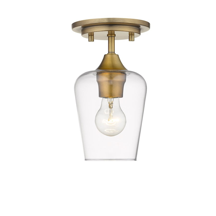 Z-Lite Joliet 1 Light Flush Mount, Olde Brass - 473F1-OBR