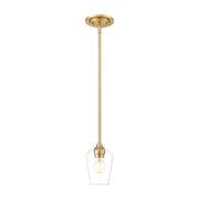 Z-Lite Joliet 1 Light 6" Pendant, Burnished Brass/Clear - 473MP-BBR