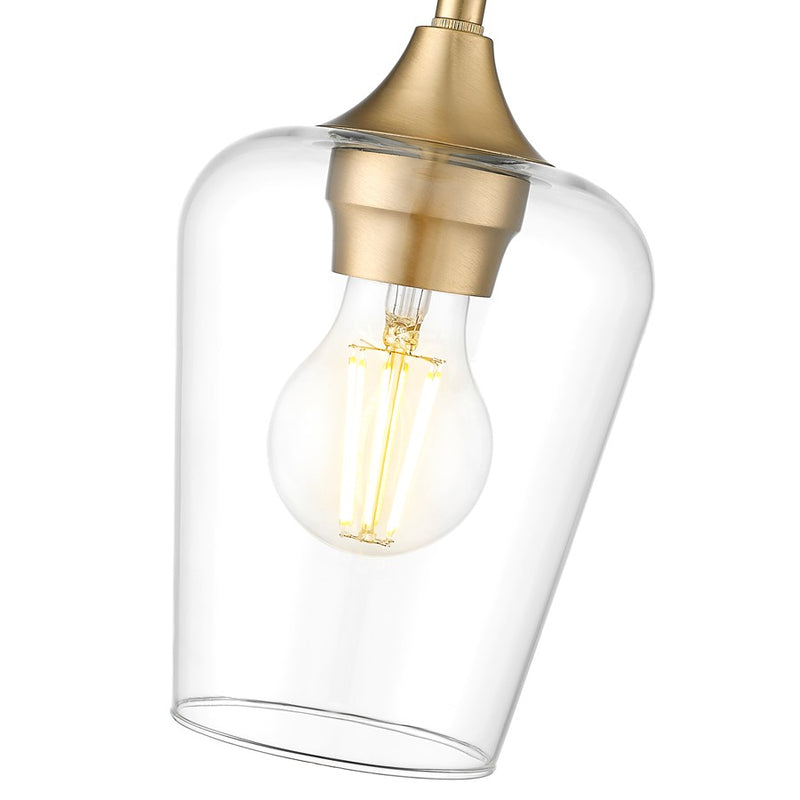 Z-Lite Joliet 1 Light 6" Pendant, Burnished Brass/Clear