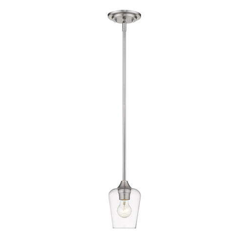 Z-Lite Joliet 1 Light Mini Pendant, Brushed Nickel - 473MP-BN