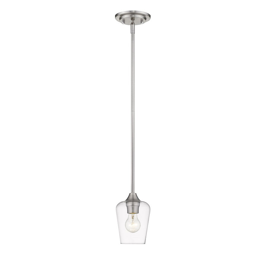 Z-Lite Joliet 1 Light Mini Pendant, Brushed Nickel - 473MP-BN