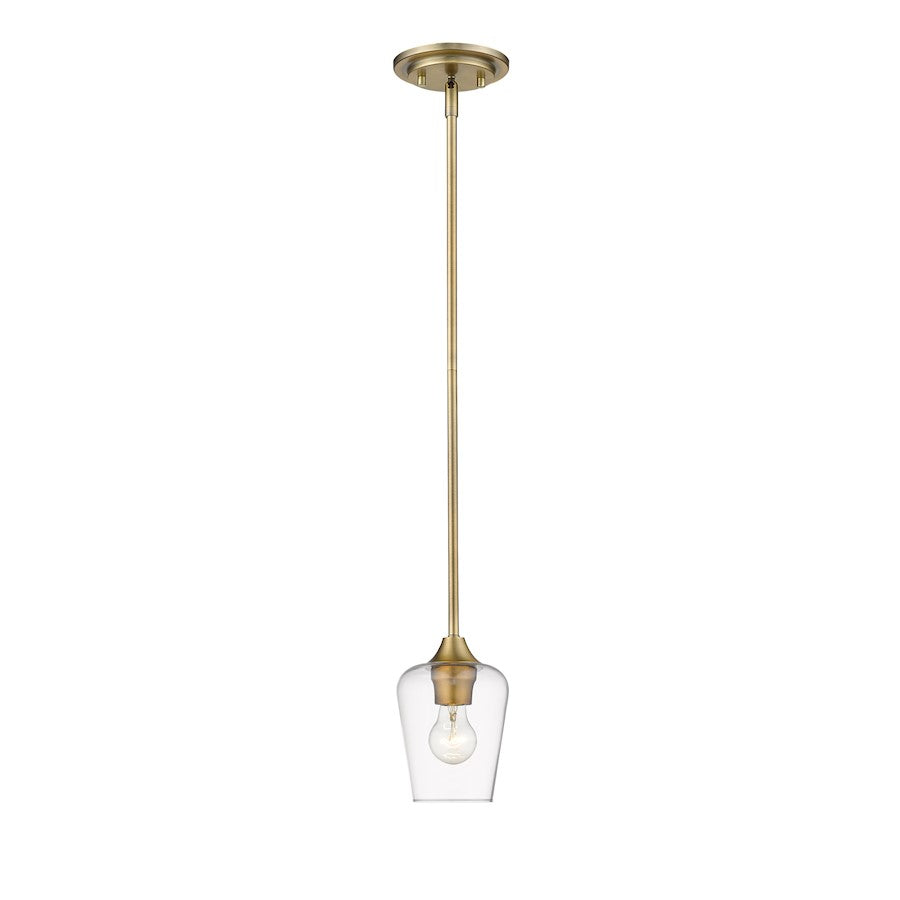 Z-Lite Joliet 1 Light Mini Pendant, Olde Brass - 473MP-OBR