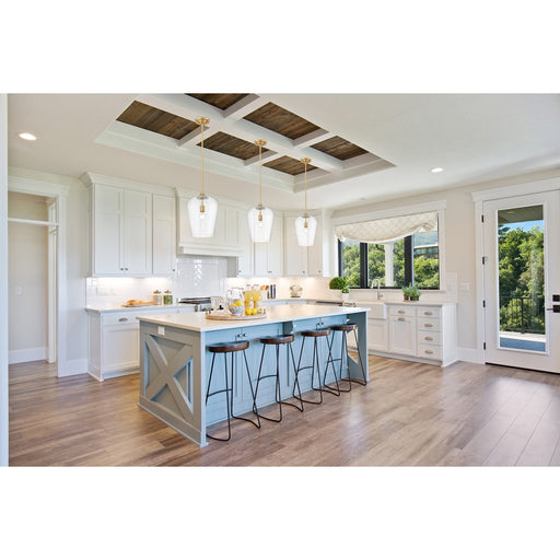 Z-Lite Joliet 1 Light 12" Pendant, Burnished Brass/Clear