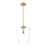 Z-Lite Joliet 1 Light 12" Pendant, Burnished Brass/Clear