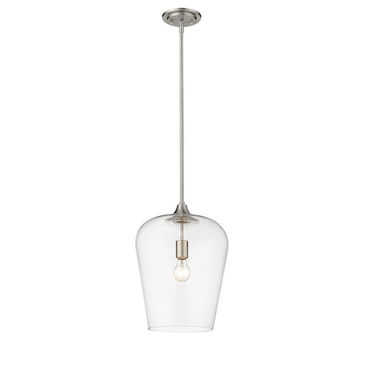 Z-Lite Joliet 1 Light 16.25" Pendant, Brushed Nickel, Clear - 473P12-BN