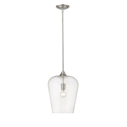 Z-Lite Joliet 1 Light 16.25" Pendant, Brushed Nickel/Clear