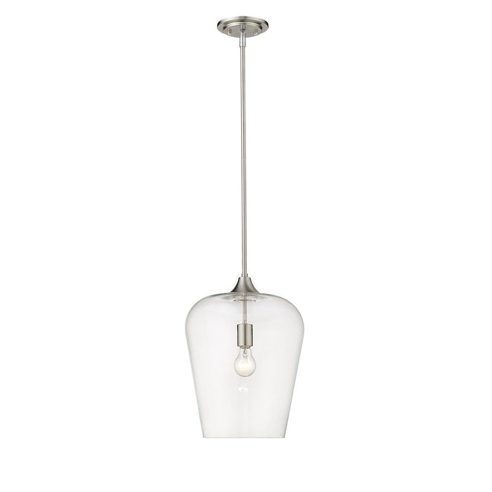 Z-Lite Joliet 1 Light 16.25" Pendant, Brushed Nickel/Clear