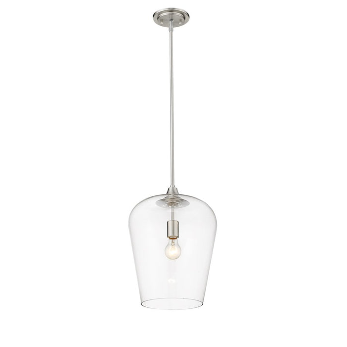 Z-Lite Joliet 1 Light 16.25" Pendant, Brushed Nickel/Clear