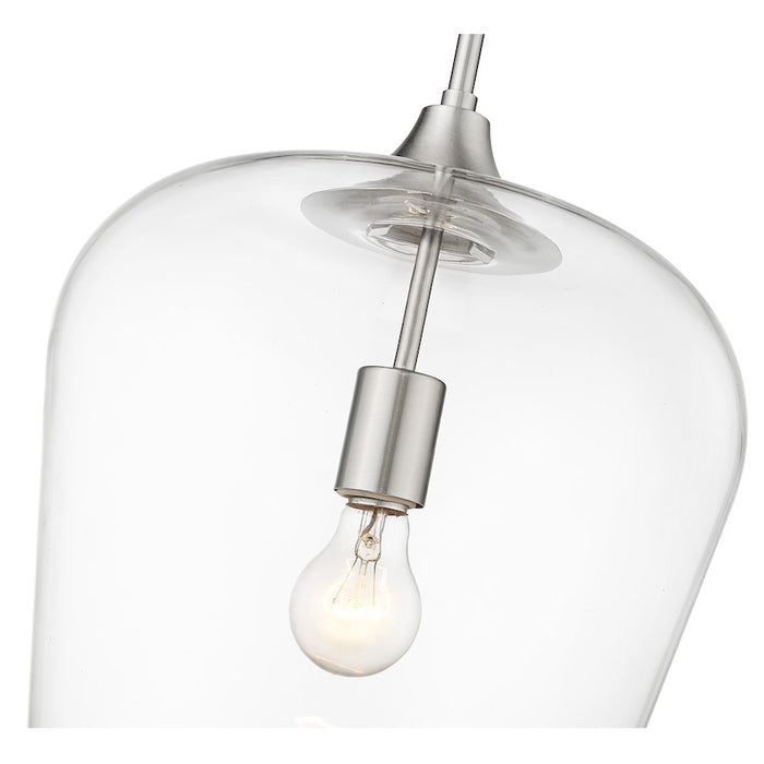 Z-Lite Joliet 1 Light 16.25" Pendant, Brushed Nickel/Clear