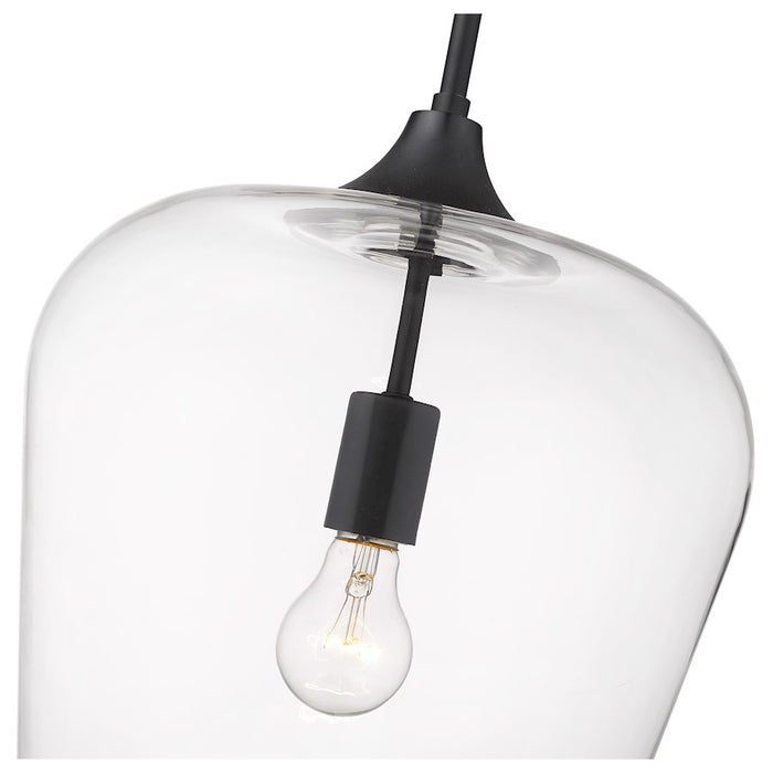Z-Lite Joliet 1 Light 16.25" Pendant, Matte Black/Clear
