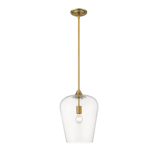 Z-Lite Joliet 1 Light 16.25" Pendant, Olde Brass, Clear - 473P12-OBR