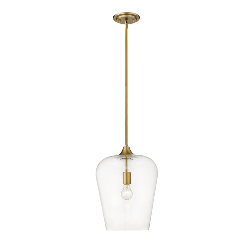 Z-Lite Joliet 1 Light 16.25" Pendant, Olde Brass/Clear
