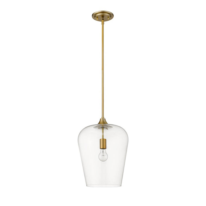 Z-Lite Joliet 1 Light 16.25" Pendant, Olde Brass/Clear