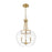 Z-Lite Joliet 3 Light Pendant, Burnished Brass/Clear