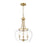 Z-Lite Joliet 3 Light Pendant, Burnished Brass/Clear