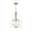 Z-Lite Joliet 3 Light Pendant, Burnished Brass/Clear