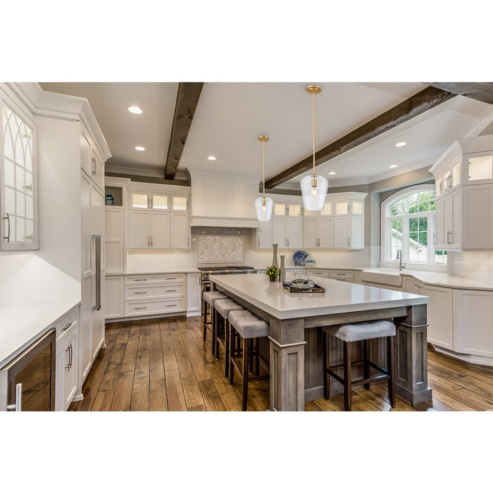 Z-Lite Joliet 1 Light 9" Pendant, Burnished Brass/Clear