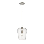 Z-Lite Joliet 1 Light 12.25" Pendant, Brushed Nickel, Clear - 473P9-BN