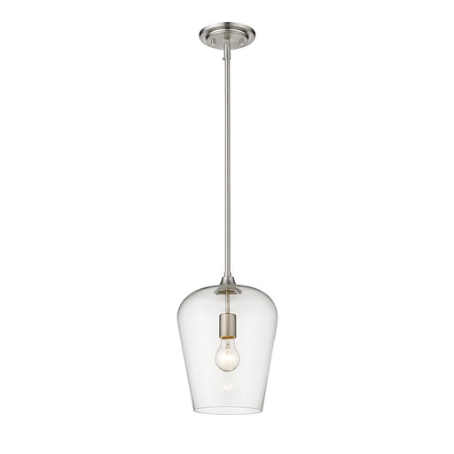 Z-Lite Joliet 1 Light 12.25" Pendant, Brushed Nickel, Clear - 473P9-BN