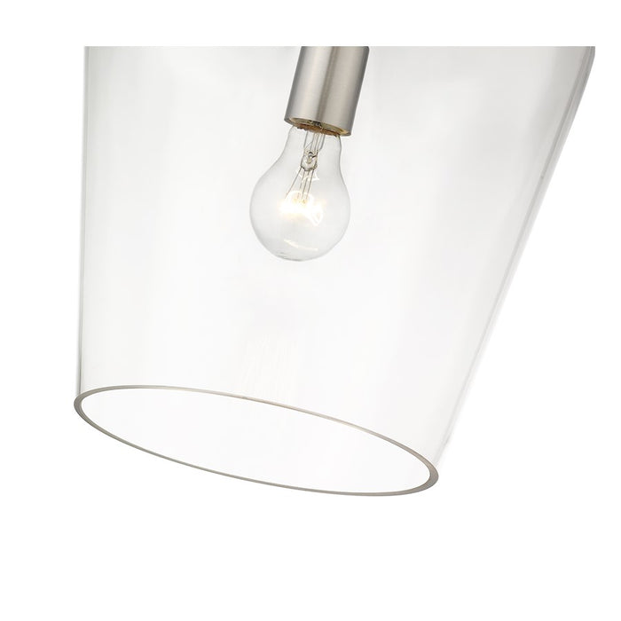 Z-Lite Joliet 1 Light 12.25" Pendant, Brushed Nickel/Clear