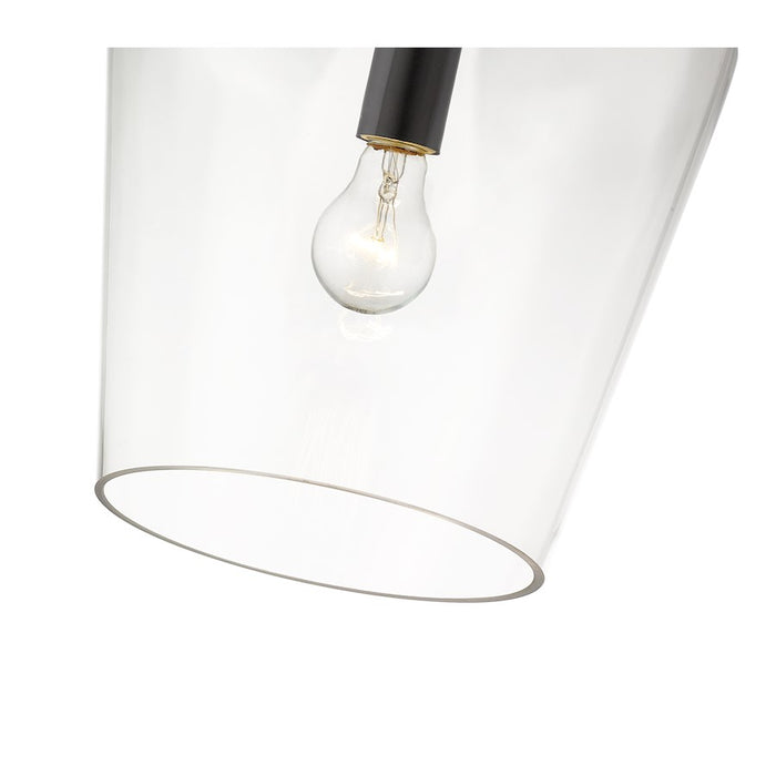 Z-Lite Joliet 1 Light 12.25" Pendant, Matte Black/Clear