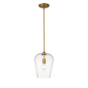 Z-Lite Joliet 1 Light 12.25" Pendant, Olde Brass, Clear - 473P9-OBR