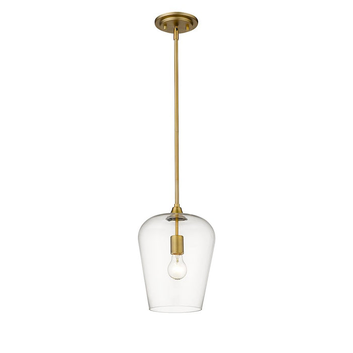 Z-Lite Joliet 1 Light 12.25" Pendant, Olde Brass, Clear - 473P9-OBR