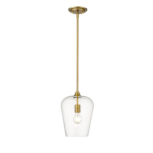 Z-Lite Joliet 1 Light 12.25" Pendant, Olde Brass/Clear