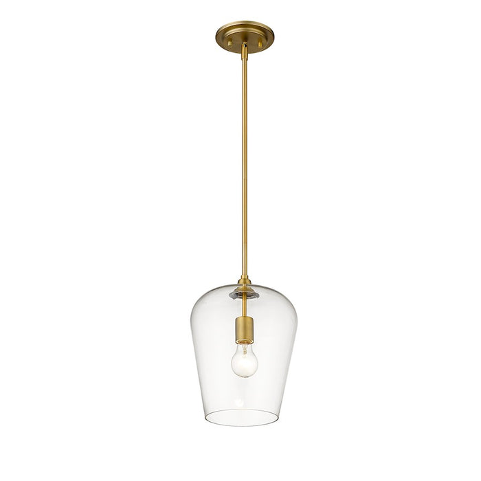 Z-Lite Joliet 1 Light 12.25" Pendant, Olde Brass/Clear