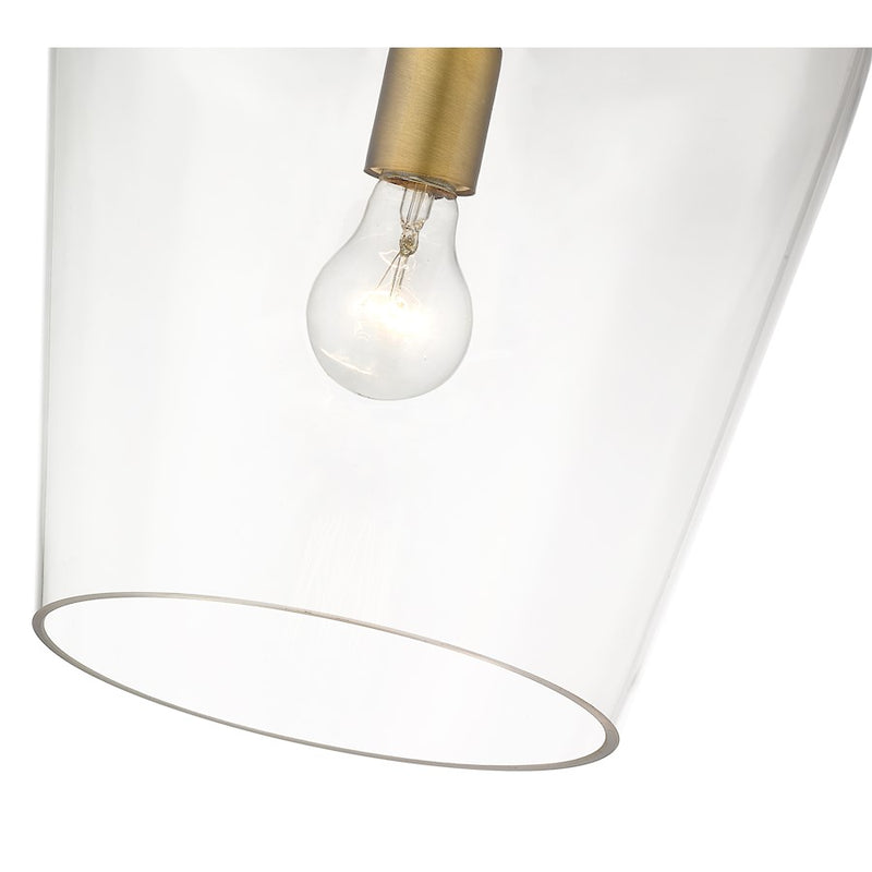 Z-Lite Joliet 1 Light 12.25" Pendant, Olde Brass/Clear