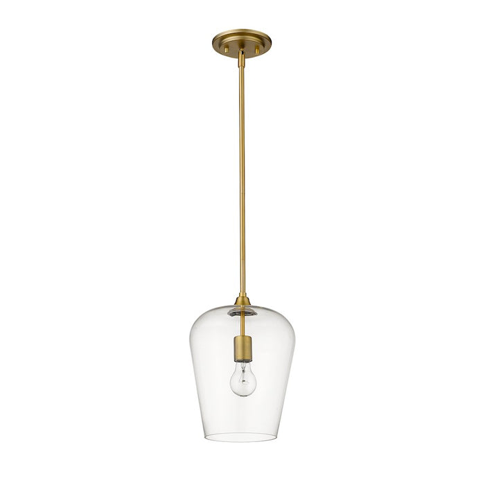 Z-Lite Joliet 1 Light 12.25" Pendant, Olde Brass/Clear