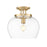 Z-Lite Joliet 1 Light Semi Flush Mount, Burnished Brass/Clear - 473SF13-BBR