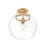 Z-Lite Joliet 1 Light Semi Flush Mount, Burnished Brass/Clear