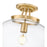 Z-Lite Joliet 1 Light Semi Flush Mount, Burnished Brass/Clear