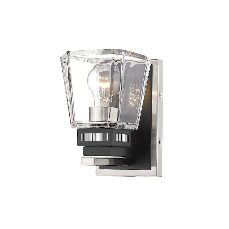 Z-Lite Jackson 1 Light Wall Sconce, Brushed Nickel/Matte Black - 474-1S-BN-MB
