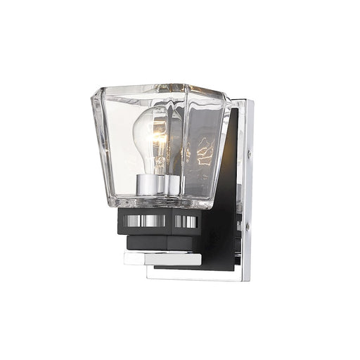 Z-Lite Jackson 1 Light Wall Sconce, Chrome/Matte Black - 474-1S-CH-MB