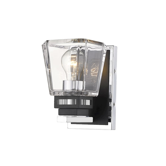 Z-Lite Jackson 1 Light Wall Sconce, Chrome/Matte Black - 474-1S-CH-MB