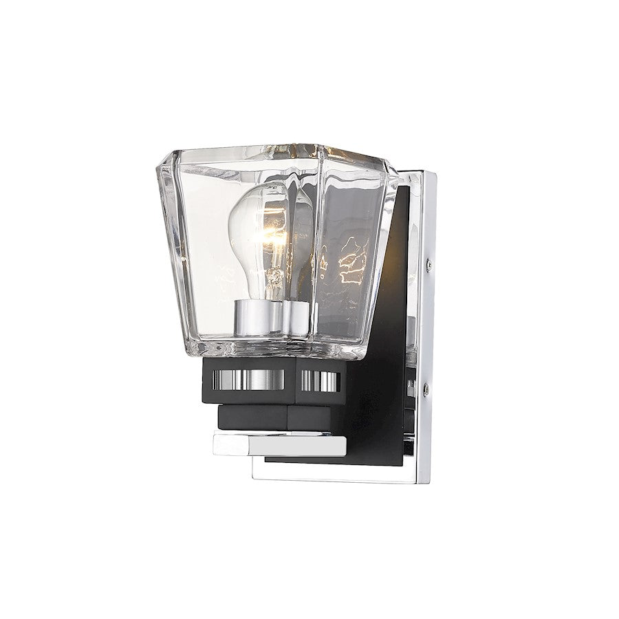 Z-Lite Jackson 1 Light Wall Sconce, Chrome/Matte Black - 474-1S-CH-MB