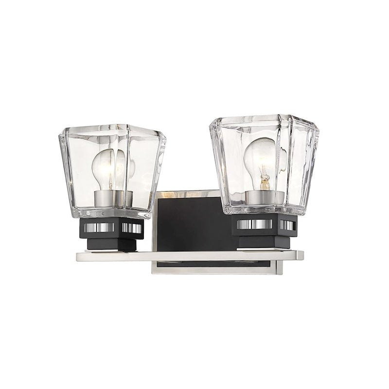 Z-Lite Jackson 2 Light Vanity, Brushed Nickel/Matte Black - 474-2V-BN-MB
