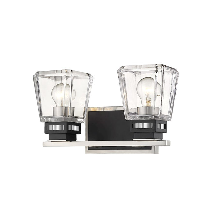 Z-Lite Jackson 2 Light Vanity, Brushed Nickel/Matte Black - 474-2V-BN-MB