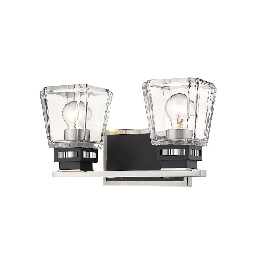 Z-Lite Jackson 2 Light Vanity, Brushed Nickel/Matte Black - 474-2V-BN-MB
