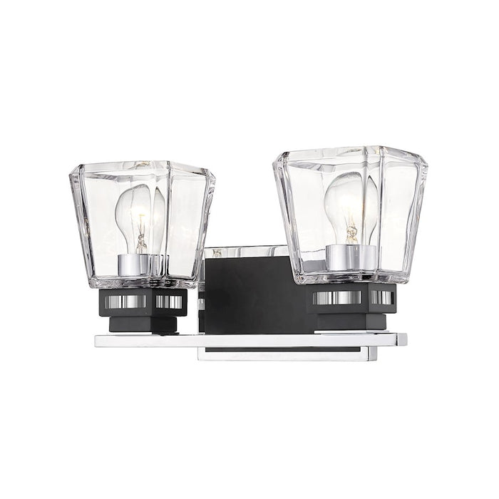 Z-Lite Jackson 2 Light Vanity, Chrome/Matte Black - 474-2V-CH-MB