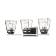 Z-Lite Jackson 3 Light Vanity, Brushed Nickel/Matte Black - 474-3V-BN-MB
