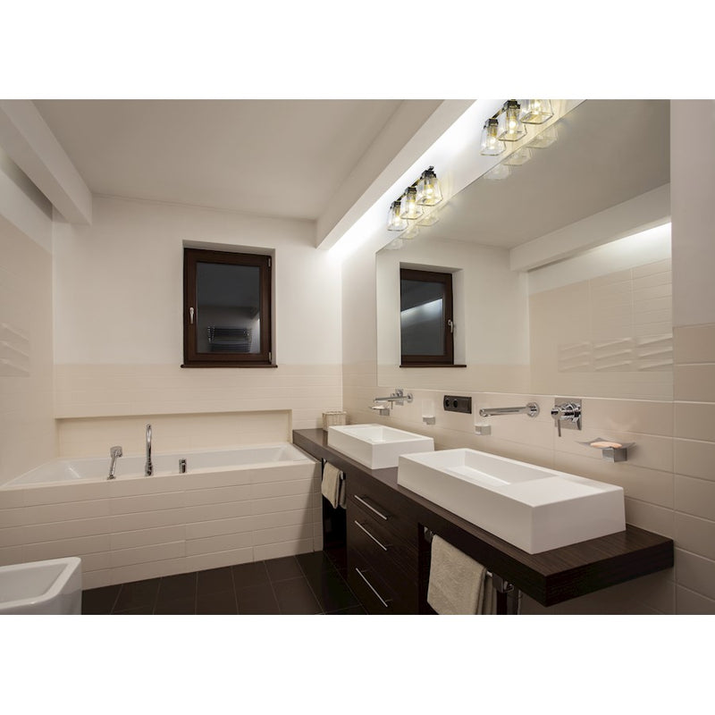 Z-Lite Jackson 3 Light Vanity, Brushed Nickel/Matte Black