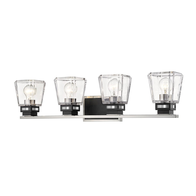 Z-Lite Jackson 4 Light Vanity, Brushed Nickel/Matte Black - 474-4V-BN-MB