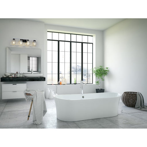 Z-Lite Jackson 4 Light Vanity, Chrome/Matte Black