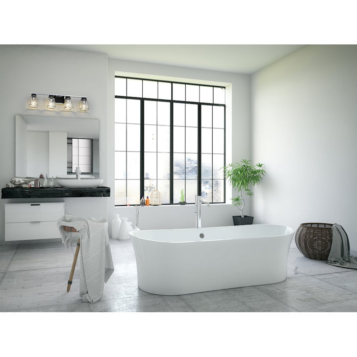Z-Lite Jackson 4 Light Vanity, Chrome/Matte Black