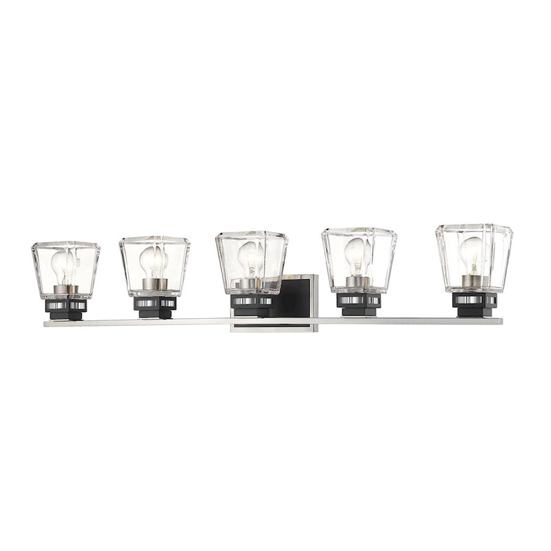 Z-Lite Jackson 5 Light Vanity, Brushed Nickel/Matte Black - 474-5V-BN-MB