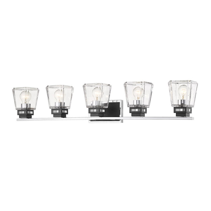 Z-Lite Jackson 5 Light Vanity, Chrome/Matte Black - 474-5V-CH-MB