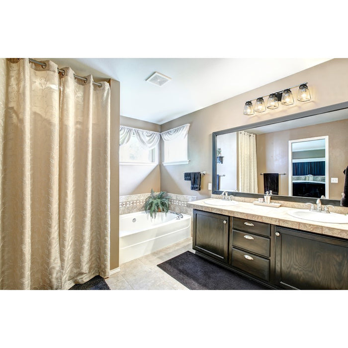 Z-Lite Jackson 5 Light Vanity, Chrome/Matte Black